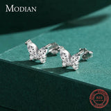 925 Silver Butterfly Stud Earrings Clear CZ Ear Studs Women Jewelry