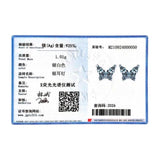 925 Silver Butterfly Stud Earrings Clear CZ Ear Studs Women Jewelry