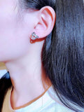 Silver Needle Zircon Stud Earring for Women