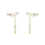 Karopel 925 Silver Needle Fairy Stud Earrings with Tassel Flower