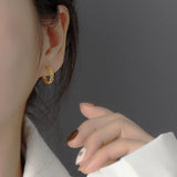 TrustDavis 925 Sterling Silver Sweet C Shape Charm Stud Earrings