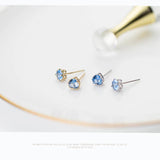 925 Silver Vintage Heart Stud Earrings with Zirconia