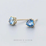 925 Silver Vintage Heart Stud Earrings with Zirconia