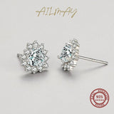 925 Sterling Silver Romantic Heart Zircon Earrings for Women