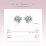 925 Sterling Silver Romantic Heart Zircon Earrings for Women