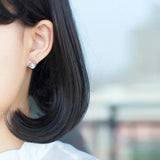 925 Sterling Silver Round Clear CZ Stud Earrings For Women
