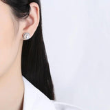 S925 Silver Earrings 10MM Pearls Charm Engagement Jewelry