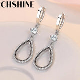 925 Sterling Silver Water Drop Zircon Earrings for Wedding Jewelry