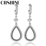 925 Sterling Silver Water Drop Zircon Earrings for Wedding Jewelry