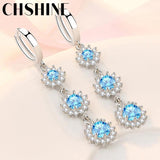 925 Silver Snowflake Zircon Earrings Wedding Party Gift