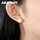 925 Silver Pearl Earrings Wedding Jewelry