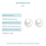 925 Silver Pearl Earrings Wedding Jewelry