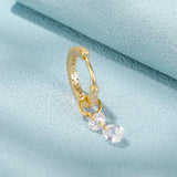 Silver 925 Zircon Drop Hoop Earring for Women, Party Weeding Fine Jewelry