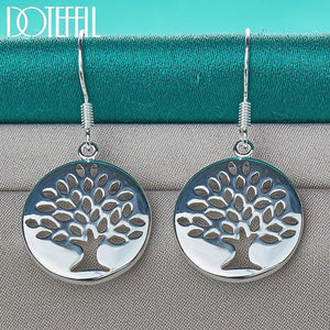 925 Silver Tree Drop Earrings Charm Women Jewelry Gift