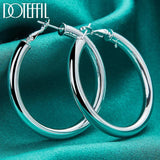 Sterling Silver 50mm Round Circle Hoop Earrings Wedding Jewelry
