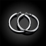 Sterling Silver 50mm Round Circle Hoop Earrings Wedding Jewelry