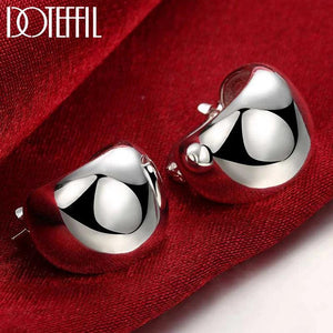 925 Sterling Silver Egg Shape Earrings Romantic Wedding Gift