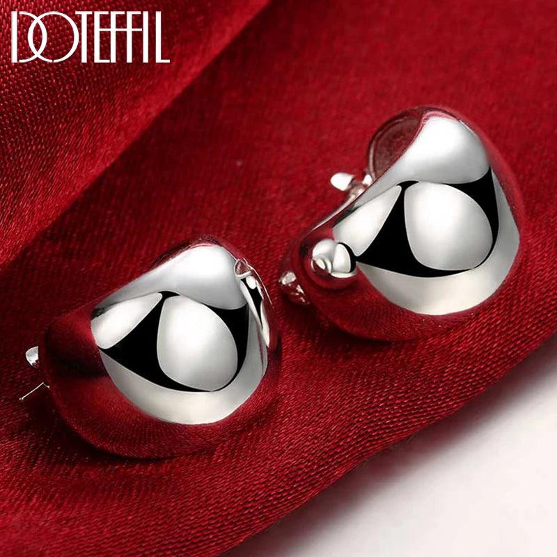 925 Sterling Silver Egg Shape Earrings Romantic Wedding Gift