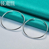 925 Silver 50mm Big Circle Hoop Earrings Wedding Party Jewelry