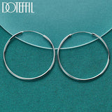 925 Silver 50mm Big Circle Hoop Earrings Wedding Party Jewelry