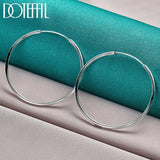 925 Silver 50mm Big Circle Hoop Earrings Wedding Party Jewelry