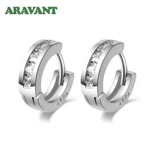 925 Silver Small Hoop Earrings For Women Girls Jewelry