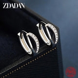 925 Silver Zircon Hoop Earrings for Women - Wedding Party Jewelry