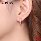 925 Silver Zircon Hoop Earrings for Women - Wedding Party Jewelry