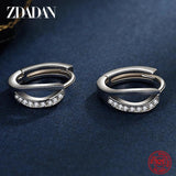 925 Silver Zircon Hoop Earrings for Women - Wedding Party Jewelry
