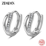 925 Silver Zircon Hoop Earrings for Women - Wedding Party Jewelry