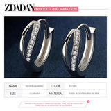 925 Silver Zircon Hoop Earrings for Women - Wedding Party Jewelry