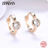 925 Silver CZ Hoop Earrings For Women 18k Wedding Party Gift