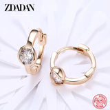 925 Silver CZ Hoop Earrings For Women 18k Wedding Party Gift