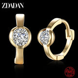 925 Silver CZ Hoop Earrings For Women 18k Wedding Party Gift