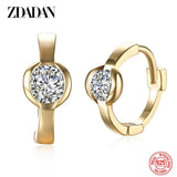 925 Silver CZ Hoop Earrings For Women 18k Wedding Party Gift