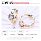 925 Silver CZ Hoop Earrings For Women 18k Wedding Party Gift