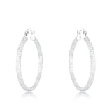 925 Silver Circle Pattern Hoop Earrings Women Jewelry Gift