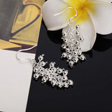 925 Silver Grape Beads Earrings Wedding Party Jewelry