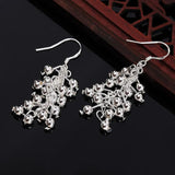 925 Silver Grape Beads Earrings Wedding Party Jewelry