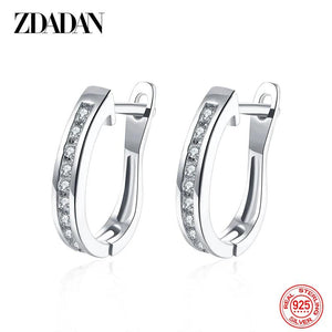 925 Silver Zircon Hoop Earrings for Wedding
