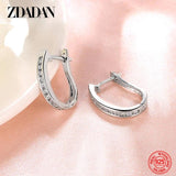 925 Silver Zircon Hoop Earrings for Wedding
