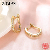 925 Silver Zircon Hoop Earrings for Wedding