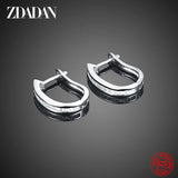 925 Silver Zircon Hoop Earrings for Wedding