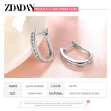 925 Silver Zircon Hoop Earrings for Wedding