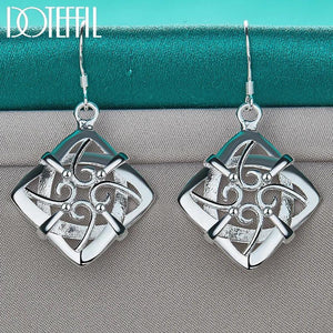 925 Silver Square Drop Earring For Women Wedding Jewelry