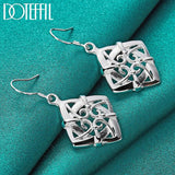 925 Silver Square Drop Earring For Women Wedding Jewelry