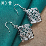 925 Silver Square Drop Earring For Women Wedding Jewelry