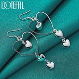 925 Silver Big Heart Drop Earring Wedding Engagement Party Jewelry