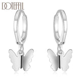 925 Silver Butterfly Pendant Earring Women Wedding Jewelry