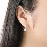 925 Silver Butterfly Pendant Earring Women Wedding Jewelry